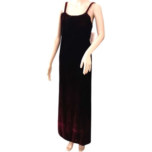 Vtg Anise Velvet Maxi Dress M Dark Red Romantic Fairy Grunge Witchy Whimsigoth - Picture 7 of 16